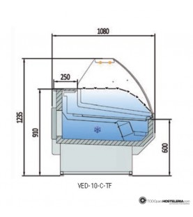 Vitrina expositora refrigerada y ventilada para pastelería - EFVD130